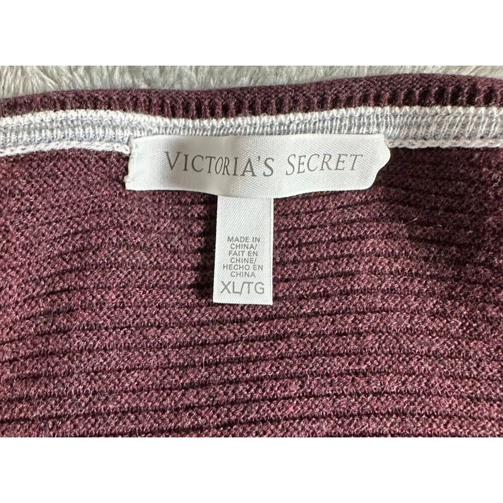 Victoria’s Secret Cashmere Blend Oversized Sweater XL Burgundy Y2K Cozy Soft - Picture 6 of 8